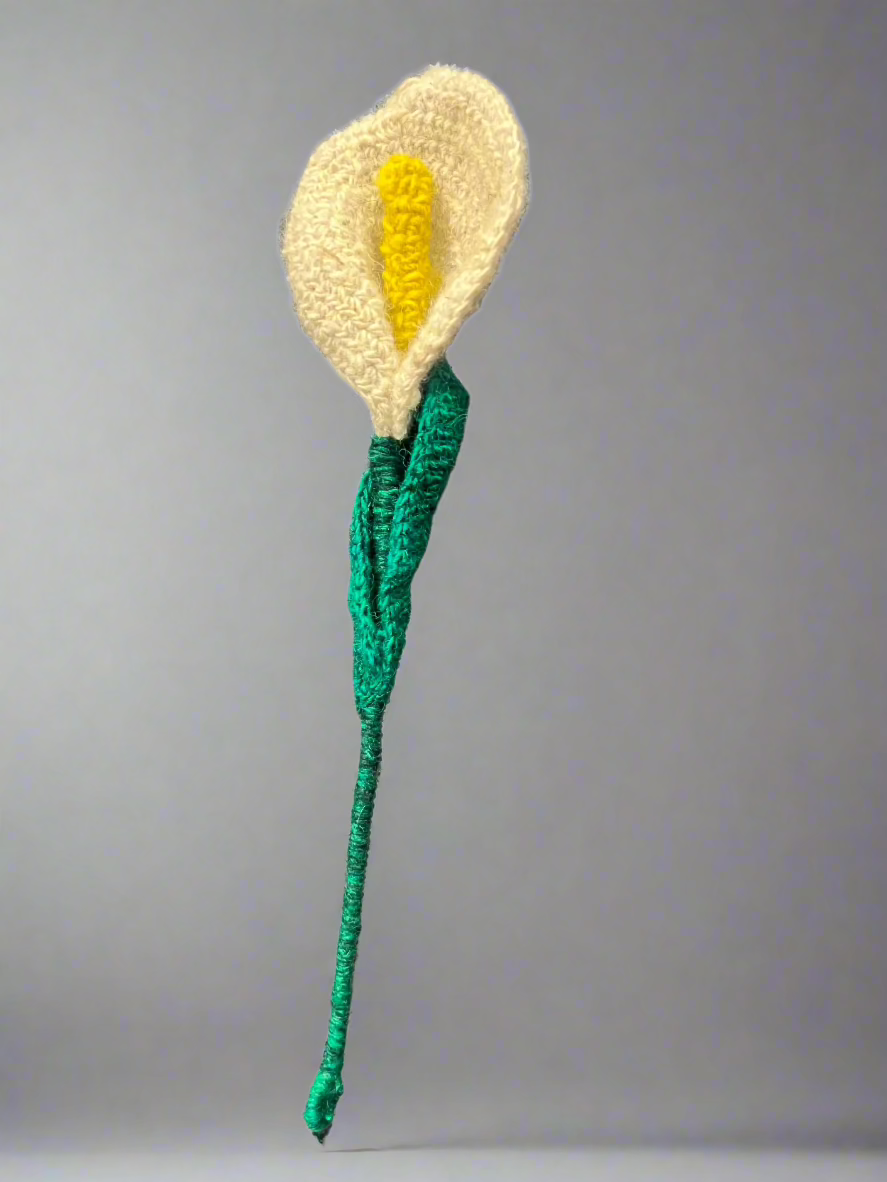 Handmade Fair Trade Wool Calla Lily – Eco-Friendly, Crocheted, Unique Floral Decoration