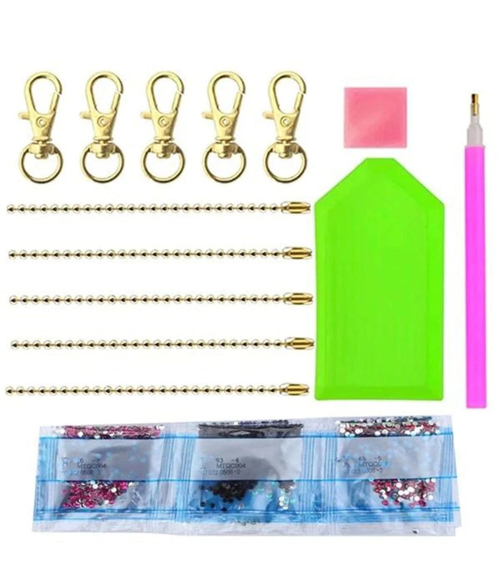 Dragon 6pc Keychain/Hanging Decor Diamond Painting Project Kits