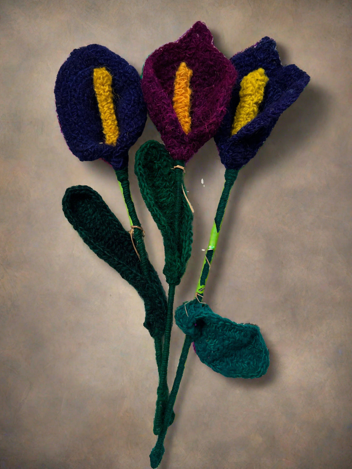 Handmade Fair Trade Wool Calla Lily – Eco-Friendly, Crocheted, Unique Floral Decoration