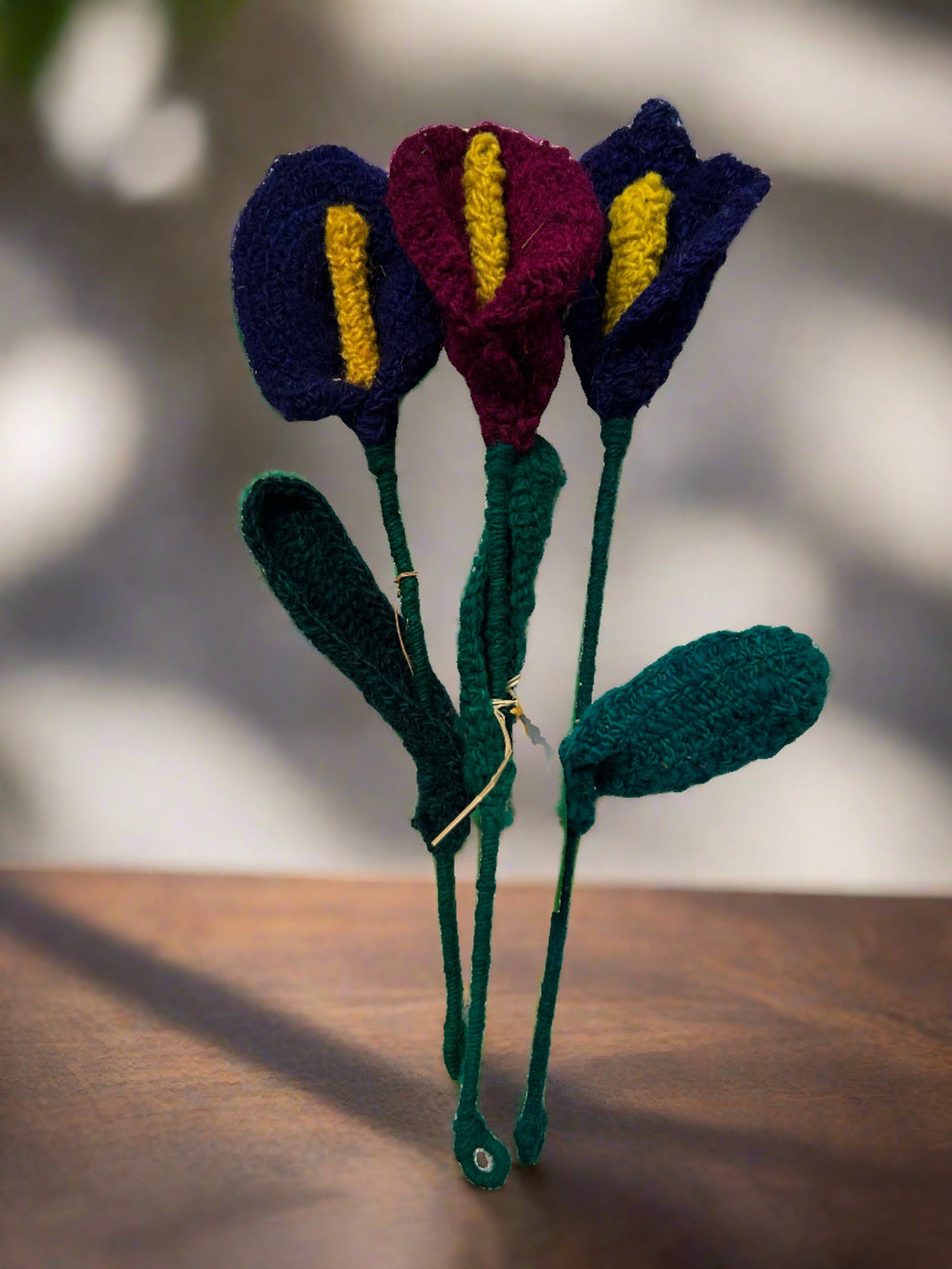 Handmade Fair Trade Wool Calla Lily – Eco-Friendly, Crocheted, Unique Floral Decoration
