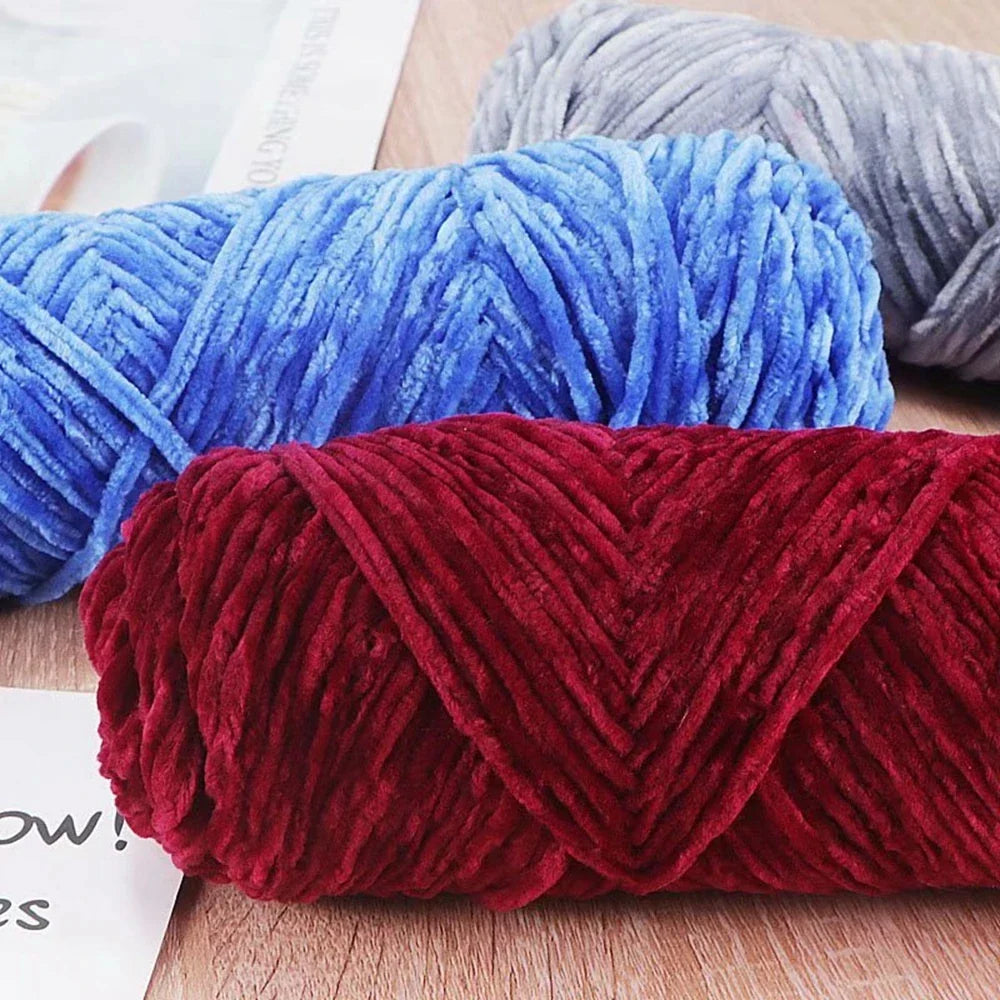 95g Chenille Soft Velvet Yarn Blended Knitting Wool Crochet Handmade Scarf Coat Baby Blanket And Hat