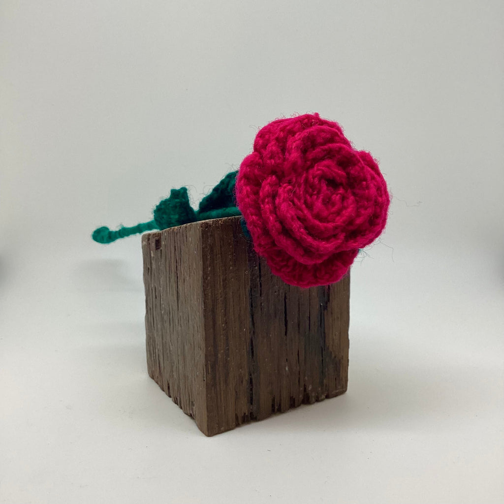 Handmade Fair Trade Wool Rose – Eco-Friendly, Crocheted, Unique Floral Decoration