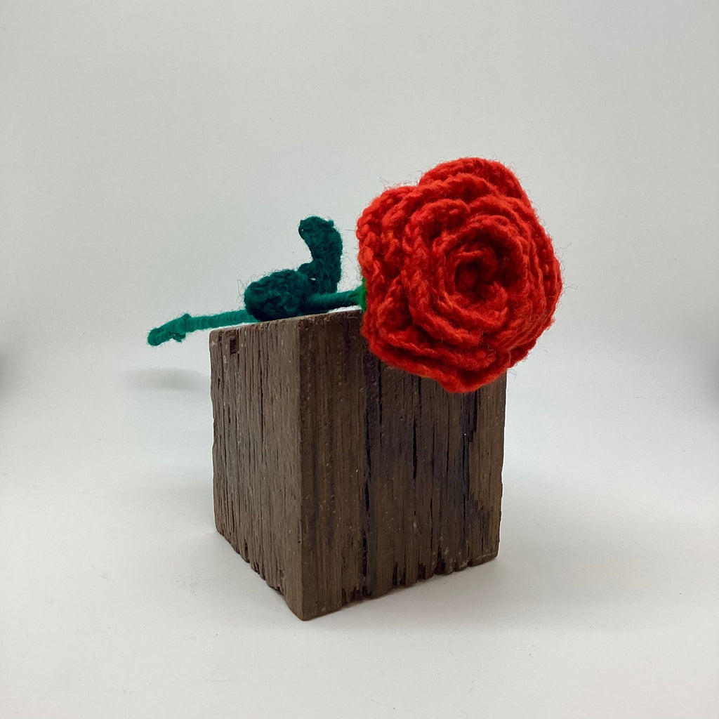 Handmade Fair Trade Wool Rose – Eco-Friendly, Crocheted, Unique Floral Decoration