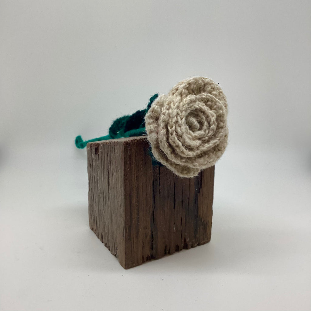 Handmade Fair Trade Wool Rose – Eco-Friendly, Crocheted, Unique Floral Decoration