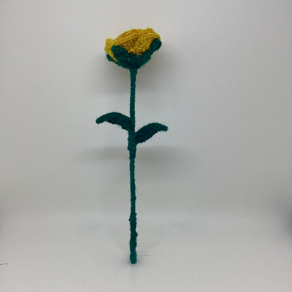Handmade Fair Trade Wool Rose – Eco-Friendly, Crocheted, Unique Floral Decoration