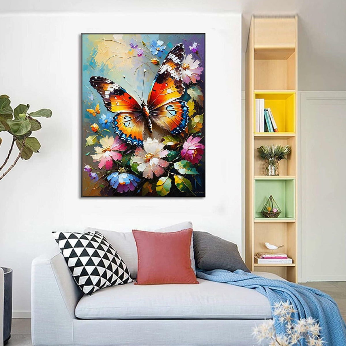 LYKEJI Butterfly Diamond Painting Kit 11.8x15.7 Inch Colorful 5D Full Round